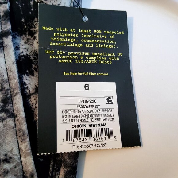 Cat & Jack Boys Black & White Tie-Dye Pattern Shorts With Pockets Size 6 UPF 50+ - Picture 5 of 9